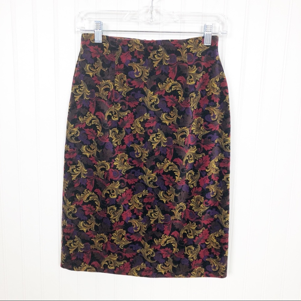 Talbots Vintage Corduroy Pencil Skirt Printed 4 P